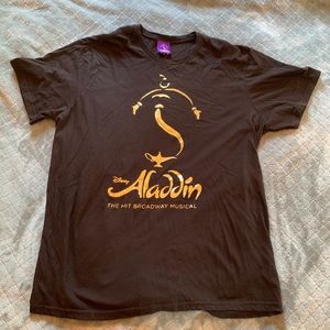 Disney Aladdin The Hit Broadway Musical Tee 2XL Pre-owned Gold Metallic